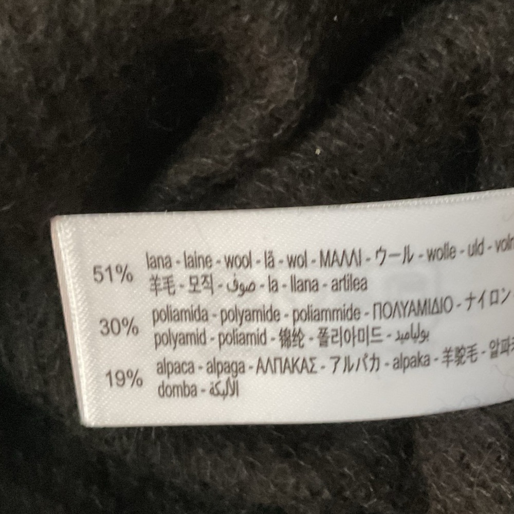ZARA OPENWORK KNIT PONCHO BLACK - Picture 5 of 6